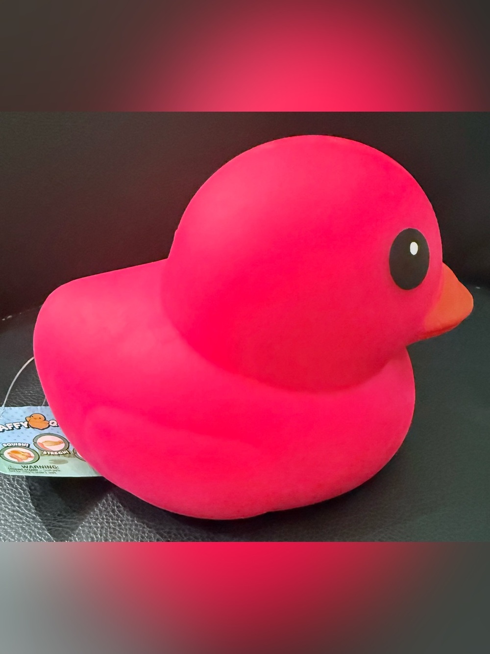 SUNNY DAYS TRENDING LAFFY QUACK BRIGHT NEON PINK JUMBO SOFT SQUISHY DUCK TOY NWT